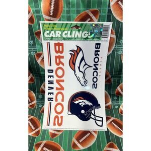 Vintage‎ NFL Denver Broncos Static Reusable Car Clings - Clear Window Decals
